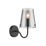 Mariana Metal And Glass Wall Light Black
