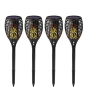 Super.deal 4 Pcs Solar LED Flame Outdoor Torch Garden Lights