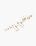 Goldair Gold Plated Cubic Zirconia Multi Shape Cut Earrings 6-PACK