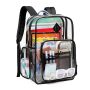 Asksky Clear Backpack For School Heavy Duty Pvc See Through Book Bag Stadium Approved Transparent Backpack Black