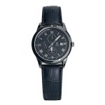 Men's Classic Quartz Watch With Roman Dial Date Window And Leather Strap