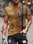 Retro Men's Graphic Design Crew Neck Active T-Shirt Casual Comfy Tees Tshirts For Summer Men's Clothing Tops For Daily Gym Worko