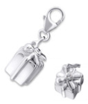 C675-C19090 - 925 Sterling Silver Present Gift Box Dangle Charm