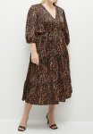 Plus Leopard Print Maxi Dress - Brown & Black