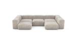 U-shape Sofa - Cord Velours - Platinum - 314CM X 199CM
