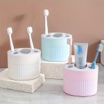 1PC Modern Plastic Toothbrush And Toothpaste Holder 4 Slots Toothbrush Holder Bathroom Accessories Toothbrush Organizer For Home