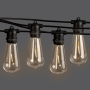 Litehouse 10M Solar Festoon Vintage Outdoor Bulb String Lights - 10 Bulbs - Black