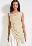Co-ord Cowl Linen Top - Neutral