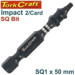 Tork Craft 2 PK Robertson No. 1 X 50MM Pwr Impact Insert Bit TCISQ0150C
