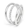 Silver Tone Triple Band Ring - Large