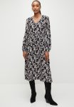 Jacqueline De Yong Barbara Long Sleeve Midi Dress Wvn - Black Destroyed Flower