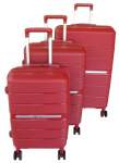 Smte Mooistar Unbreakable Travel Luggage 3 Piece Suitcases Spinner Red With Keychain