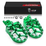 Mzs Dirt Bike Foot Pegs Cnc Motocross Wide Footpeg Mx Footrest Rest Pedal Green Compatible With KX250F 06-18 KX250 19-24 KX4