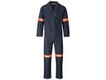 Vintage 100% Cotton Denim Conti Suit - Reflective Arms & Legs - Orange Tape - 58 Dark Blue