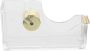 Acrylic Tape Dispenser And Cutter With Weighted Base Gold Color Desktop