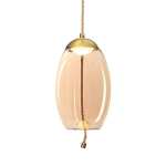 Droplet LED Glass Pendant Light Amber Smoke Blue - Gold smoke