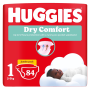 Huggies Dry Comfort Size 1 Disposable Nappies 84 Pack