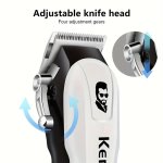 Kemei USB Rechargeable Electric Hair Clipper With Digital Display - Professional Portable Hair Cutting Machine For Precision Tri