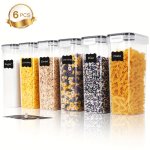 3 6PCS Airtight Food Storage Containers 81OZ Large For Pantry & Kitchen Organization Pasta Noodles Cereal Lids And Reusable Labe