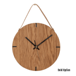 Finn Wall Clock In Oak - 300MM Dia Natural Bold Black Second Hand