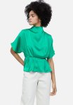 Peplum Blouse - Green Turquoise