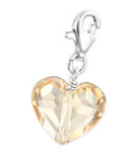 C407-C28992 - Light Silk Swarovski Crystal Sterling Silver Heart Dangle