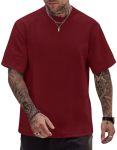 Herberton Men's Oversized Tshirt T-Shirt Workout Sports Tee Cotton Oversized Heavy Thick Basic Baggy Stretch Summer Short Sleeve