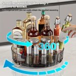 1PCSPICE Rack Light Luxury Rotating Storage Rack Turntable Transparent Seasoning Bottle Spice Rack For Living Room Kitchen And B