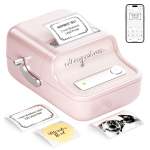 NB109 - - B21S - Portable Thermal Label Bluetooth Printer Incl Free Label 50X30MM Pink