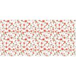 Peach Lily Pattern On White 3M Rectangle Tablecloth