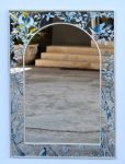 Silver Frame Blue Chinoiserie Mirror – 100X72CM