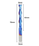 Double Flute End Mill Up-cut 6MM X 42MM X 70MM