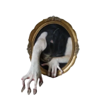 Scary Halloween Sticker With Protruding Arms- Mirror