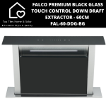 Falco Premium Black Glass Touch Control Down Draft Extractor - 60CM FAL-60-DDG-BG