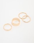 Goldair Gold Thick & Thin Cigar Stacking Rings 4-PACK - M l