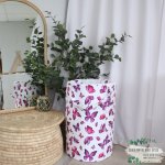 Washing Basket With Handles Purple Butterfly