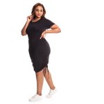 Donnay Plus Size Casual T-Shirt Dress Side Tie - Black