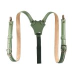 Forest Green Leather Suspenders