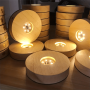 1pc 6cm/8cm/10cm White Light/warm Light Light 6 LED Wooden Luminous Base Lamp Creative DIY Desktop Decoration Lamp USB Base