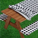 Sorfey Picnic Table Cover With Bench Covers -fitted With Elastic Vinyl With Flannel Back Fits For Table 30"X 72" Rectangle Water