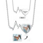 CNE105152 - Personalized Photo Heart Beat Necklace Stainless Steel