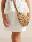 Davina Pleated Girls Denim Skirt - 10-12 Yrs White Cloud
