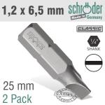 Slotted Bit 1.2 X6.5 Mm 25 Mm 2 Cd SC20262