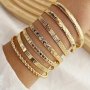 7 Pcs Set Of Unique Bracelet Alloy Jewelry Hammered Pattern Arrow Love Exaggerated Personality Female Hand Jewelry Set
