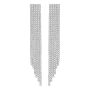 Silver Rhinestone Crystal Bridal Chandelier Long Tassels Dangle Earrings