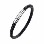 Killer Deals Minimalist Vegan Pu Leather & Stainless Steel Bracelet-m l - Best Bargains Online