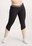 Colour Block Active Legging - Black And Beige - M
