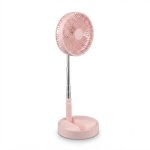 Rechargeable Foldable Telescopic Desktop & Floor Fan Adjustable Height USB Cooling Fan Black White & Pink