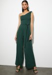 Asymmetrical Wide Leg Jumpsuit - Emerald
