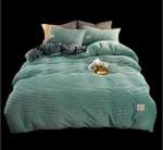 Smte Dream World Striped Duvet Cover Set Green With Keychain